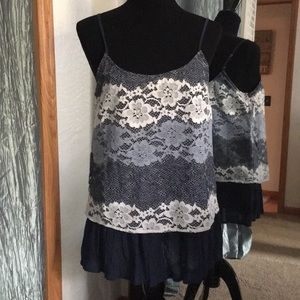 Peplum lace tank